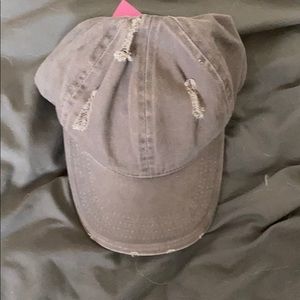 Baseball cap with hole for ponytail